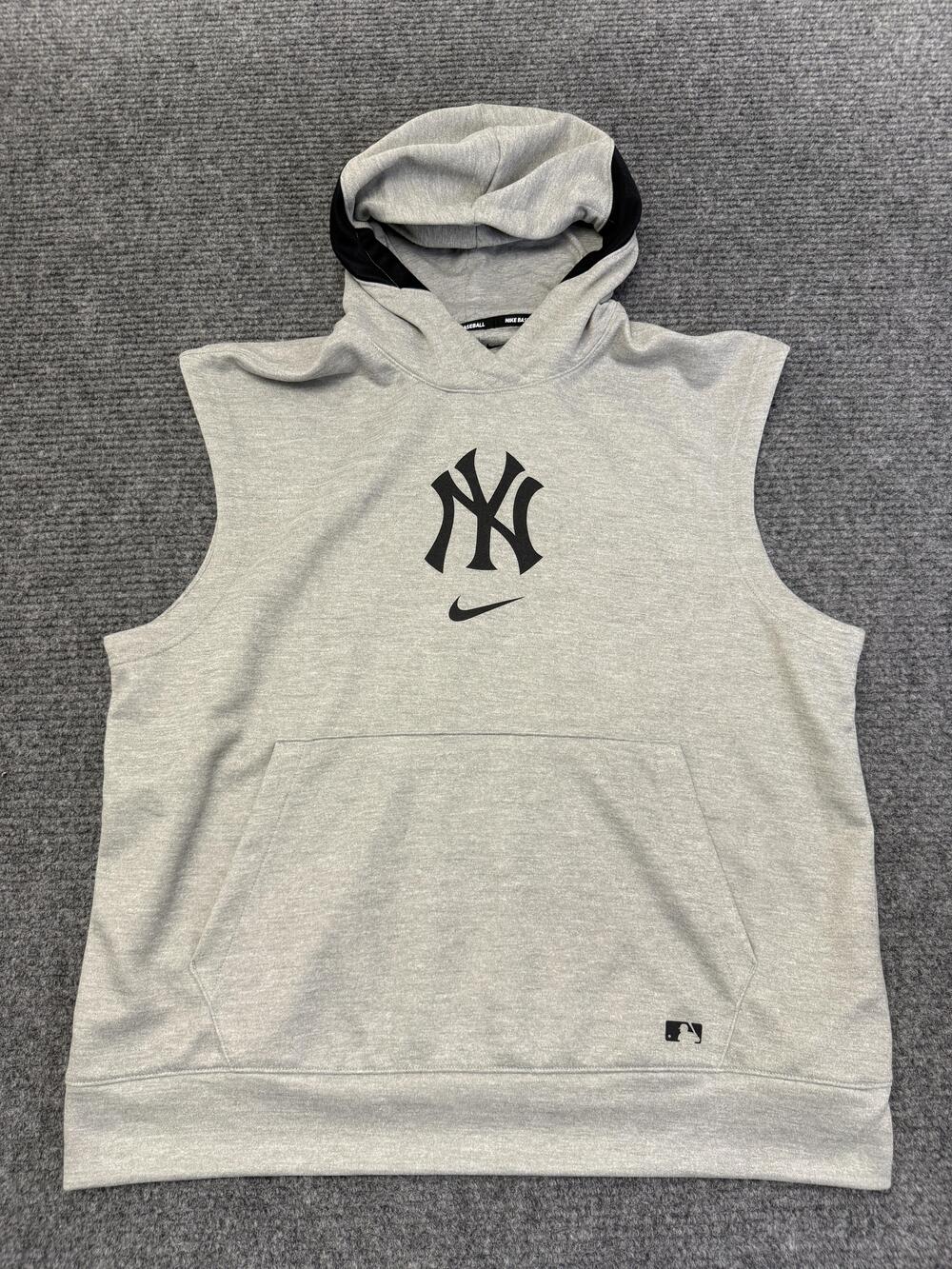 New York Yankees Hoodie Mens Large Nike Baseball Dri Fit Sleeveless Auth Coll